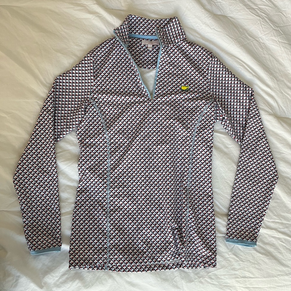 Masters Peter Millar Patterned Long Sleeve Quarte… - image 1